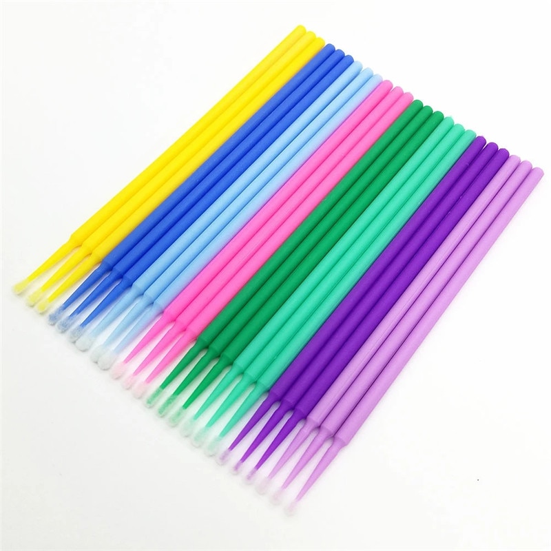 500pcs=5packs Disposable MicroBrush Eyelashes Extension Individual Lash Removing Swab Micro Brush For Eyelash Extension Tools