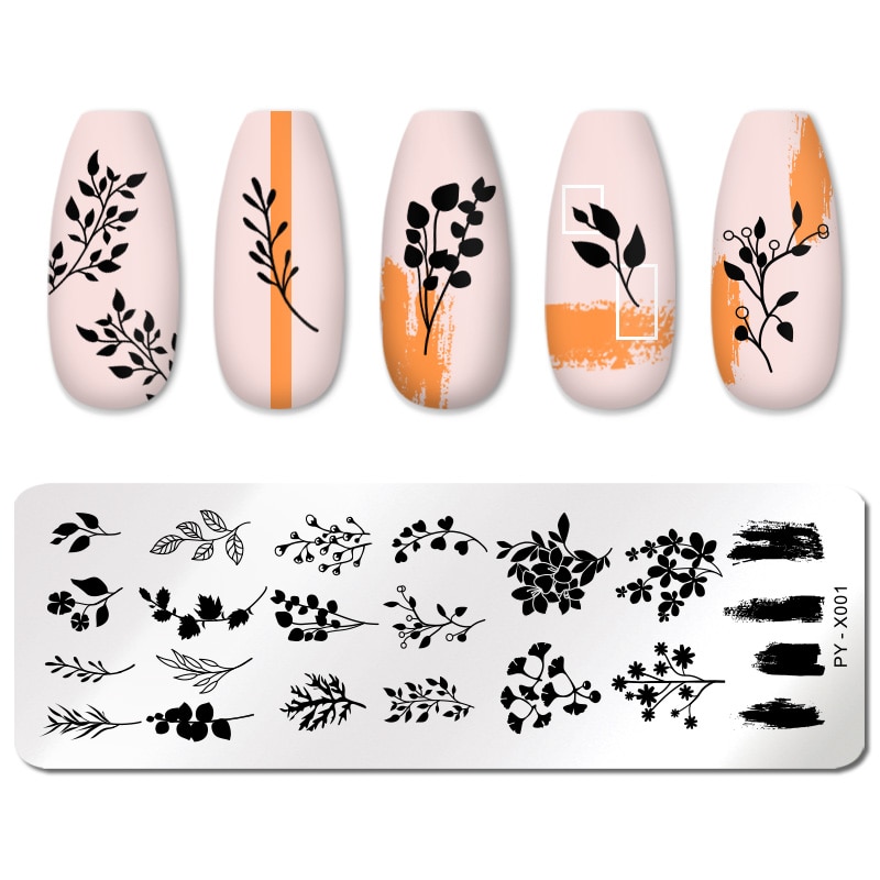 PICT YOU 12*6cm Nail Art Templates Stamping Plate Design Flower Animal Glass Temperature Lace Stamp Templates Plates Image