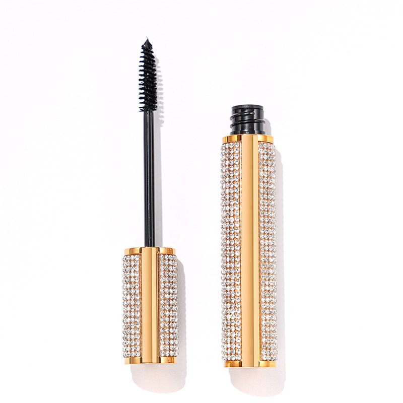 Diamond Mascara Private Label Custom Logo Lash Fibers Mascara 4D Make Up Cosmetics Waterproof Eye Makeup Lengthening Eyelashes