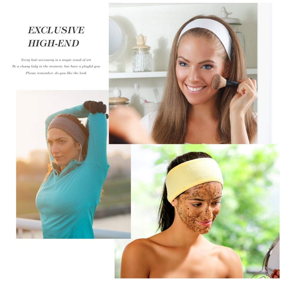 Towel Head Band Spa Face Wash Makeup Sweat Head Wrap Non-slip Stretchable Washable Headband Hair band for Sports Hairbands