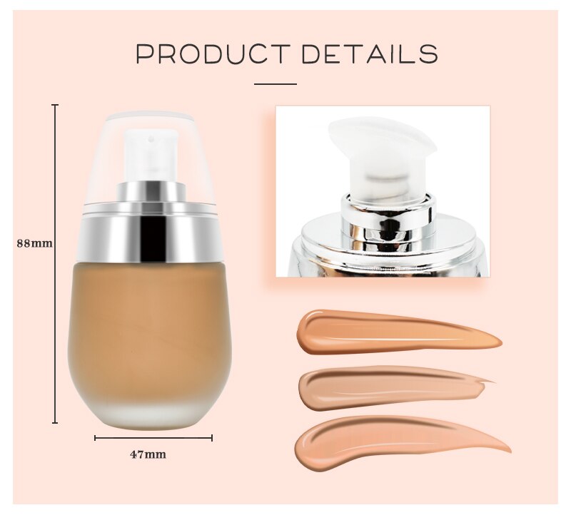 Wholesale Makeup Liquid Foundation Full Coverage Waterproof Natural Concealer Private Label Longlasting Makeup Foundation