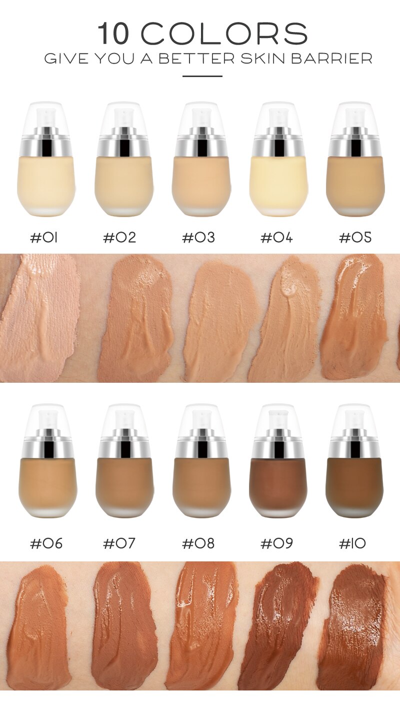 Wholesale Makeup Liquid Foundation Full Coverage Waterproof Natural Concealer Private Label Longlasting Makeup Foundation