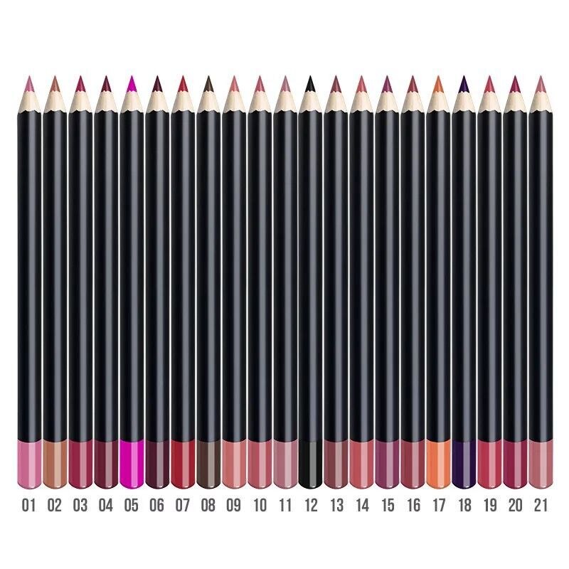 Wholesale lip liner private label waterproof lipliner pencil high pigment matte 16 colors custom lipliner