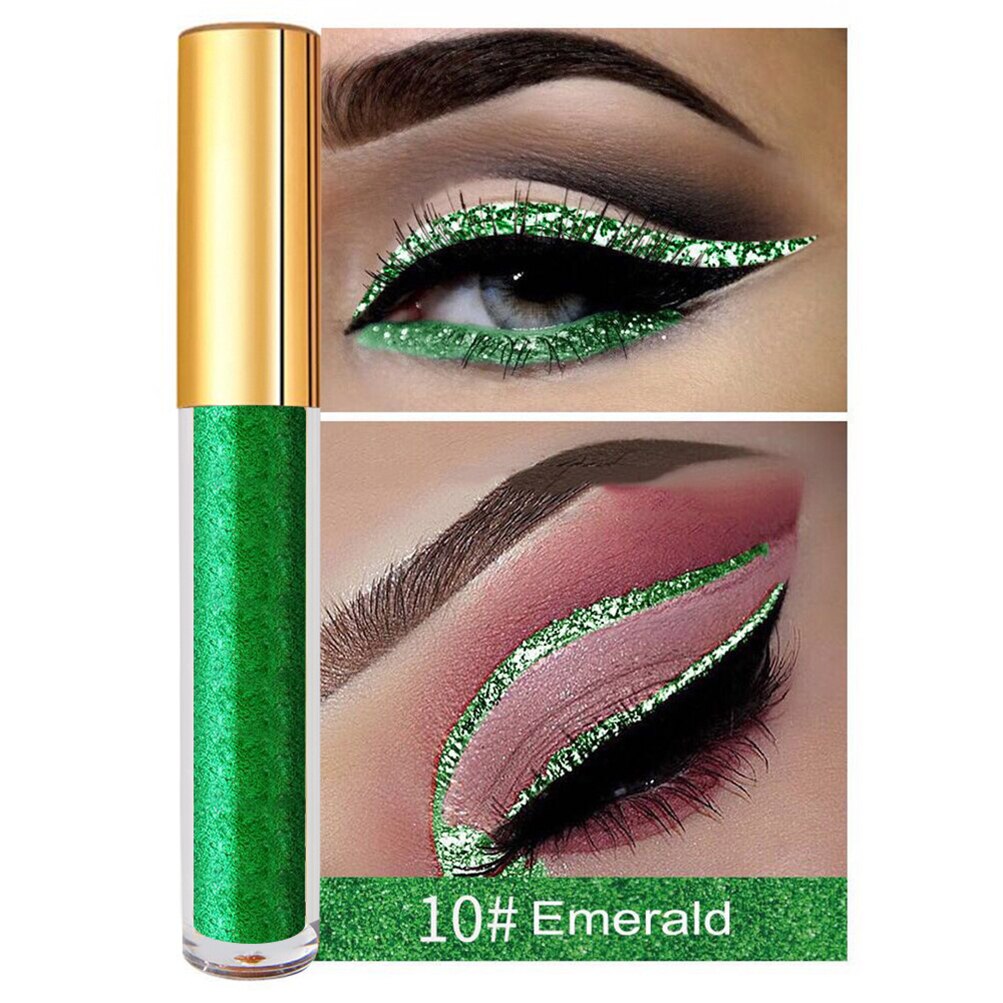 13 Colors Liquid Glitter Eyeliner Private Label Cosmetics Diamond Water-based Eye Liner Pigment Eye Makeup Easy To Wear No Logo