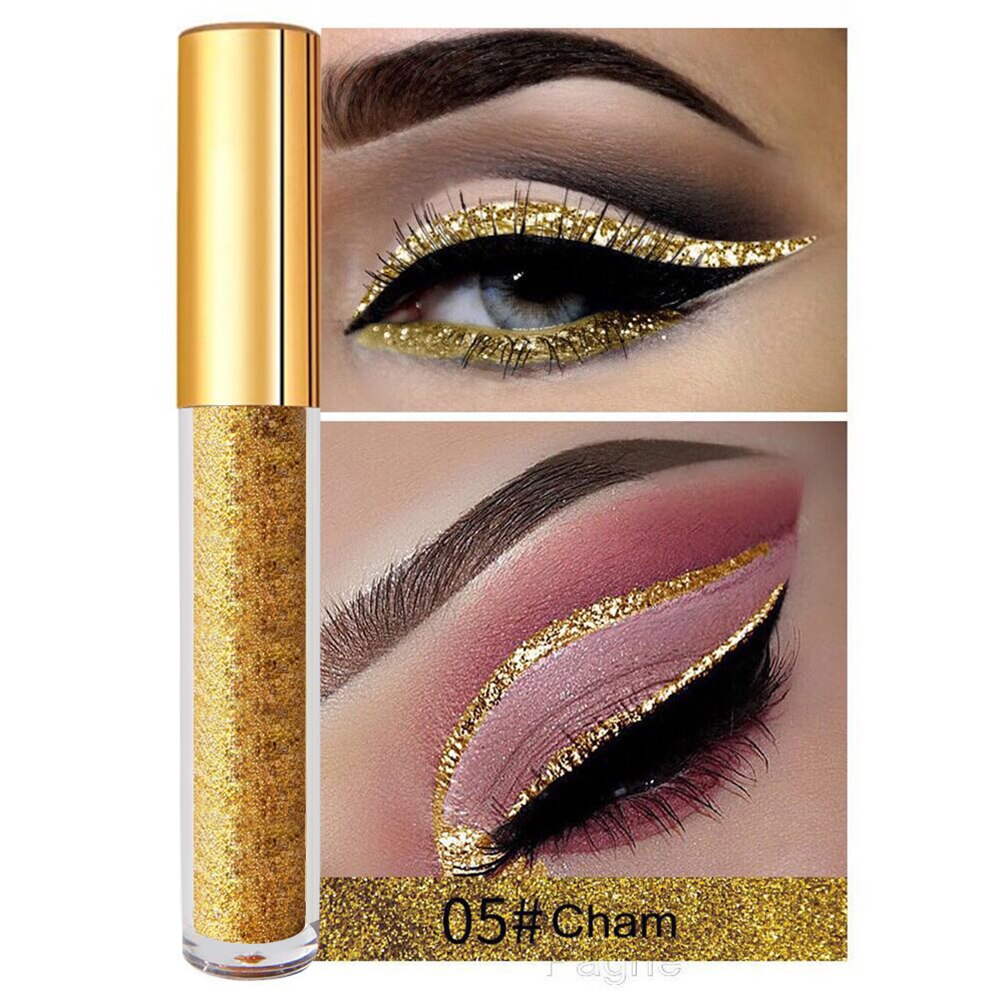 13 Colors Liquid Glitter Eyeliner Private Label Cosmetics Diamond Water-based Eye Liner Pigment Eye Makeup Easy To Wear No Logo