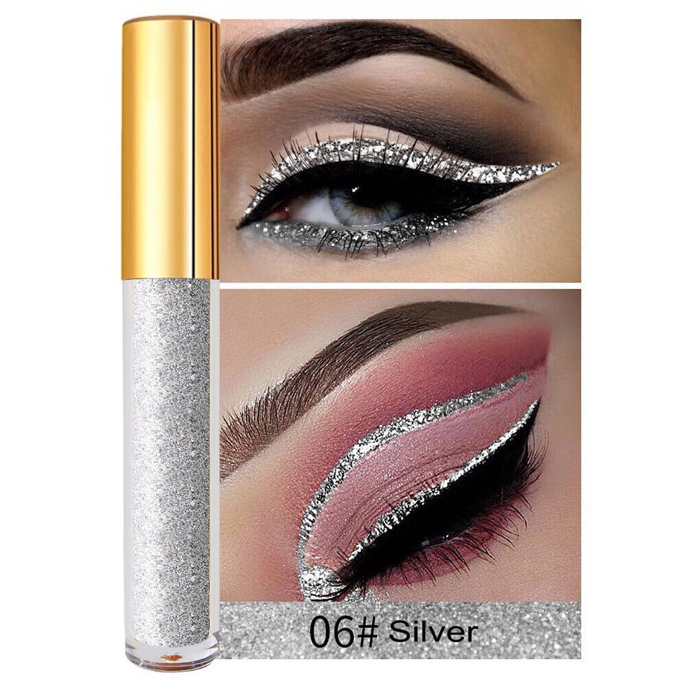 13 Colors Liquid Glitter Eyeliner Private Label Cosmetics Diamond Water-based Eye Liner Pigment Eye Makeup Easy To Wear No Logo