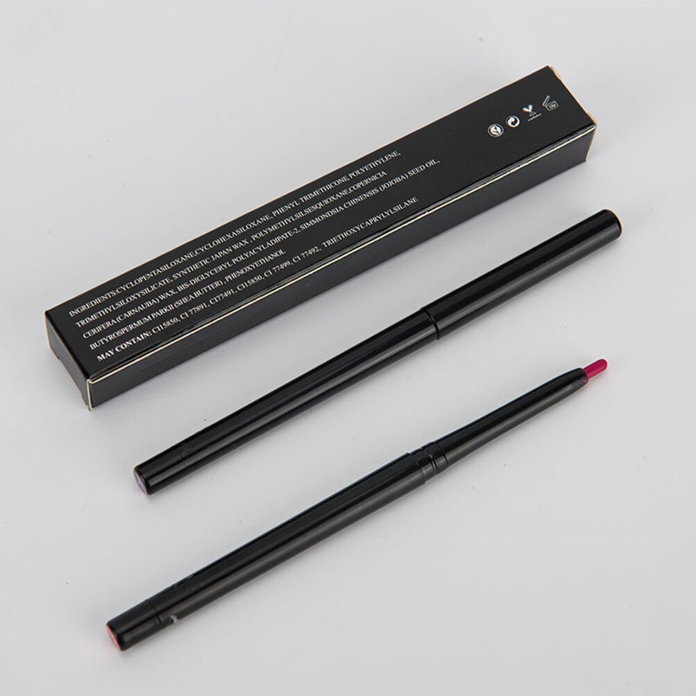 10 Piece Long Lasting Waterproof Lipliner Private Label Bulk Makeup Flexible Black Lip Liner Wholesale No Logo