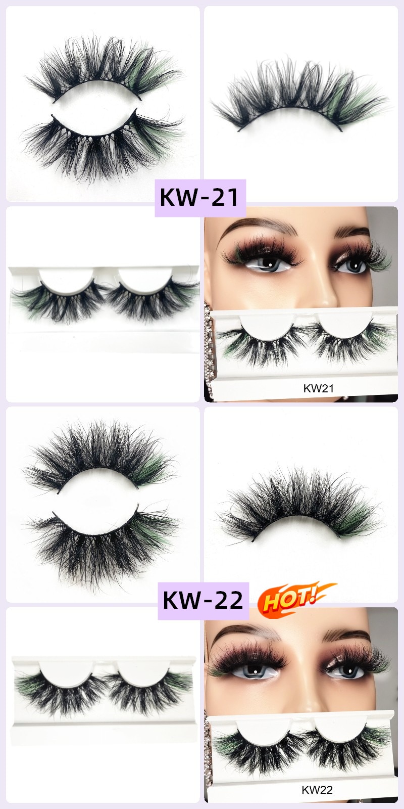 Color Mink Lashes Wholesale 5/10/20/50 3D Colored Eyelashes Luxury Dramatic 100% Cruelty Free In Bulk Colorful false lashes